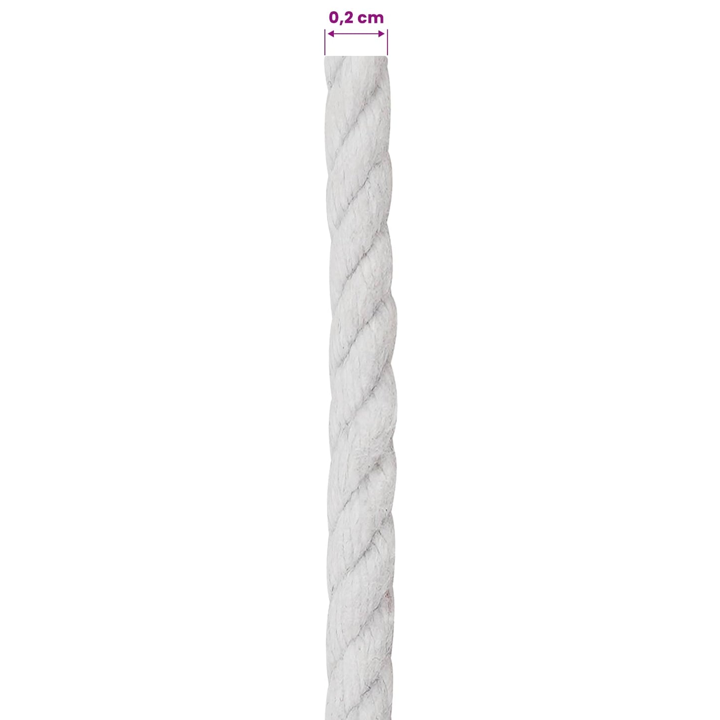 Cotton Twine 2 pcs 2 mm 100 m White 100% Cotton