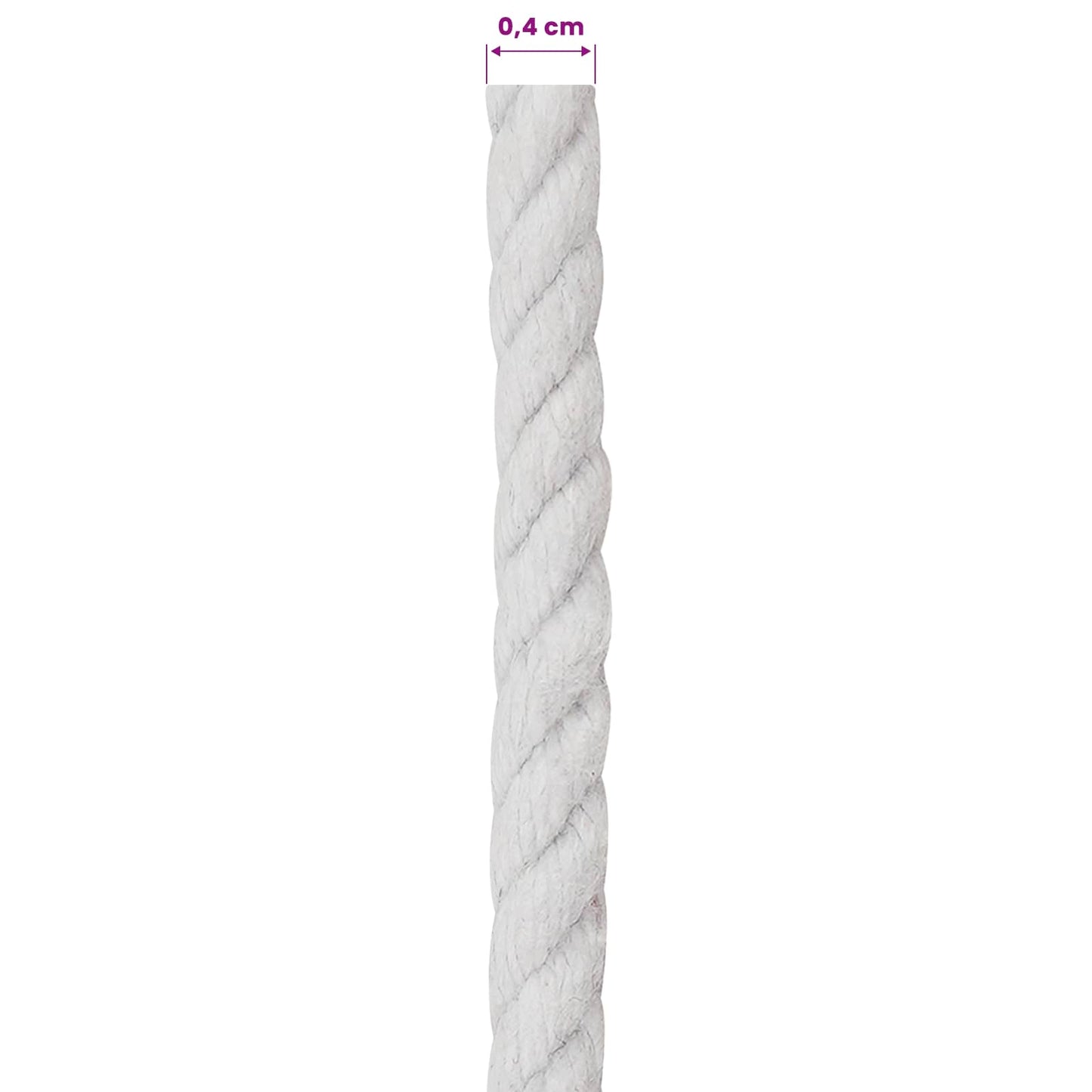 Cotton Twine 4 mm 250 m White 100% Cotton
