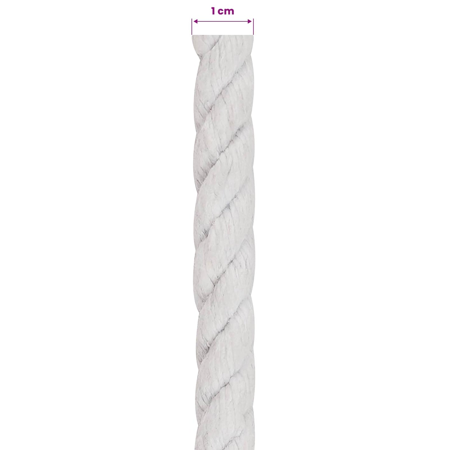Cotton Rope 10 mm 100 m White 100% Cotton