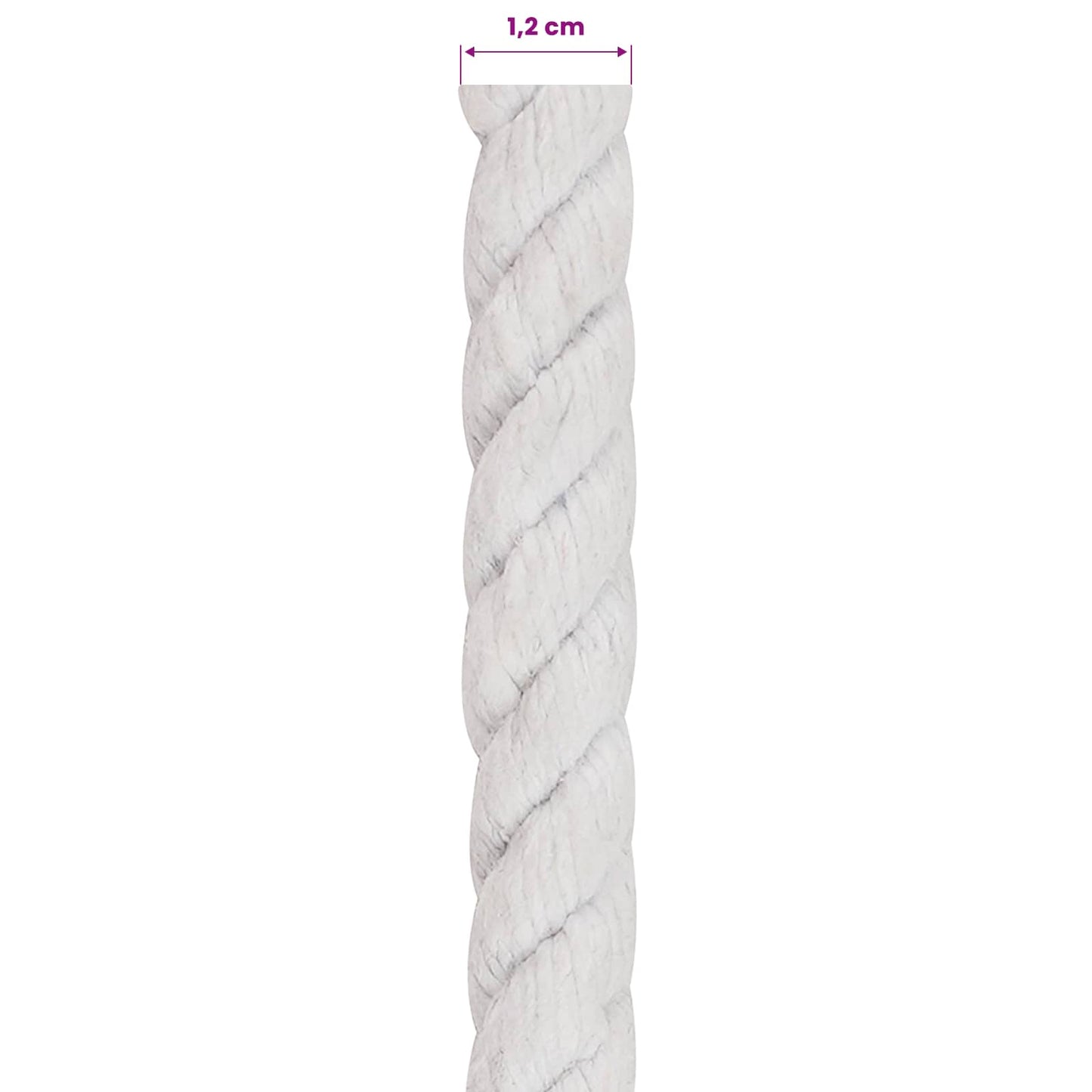 Cotton Rope 12 mm 50 m White 100% Cotton