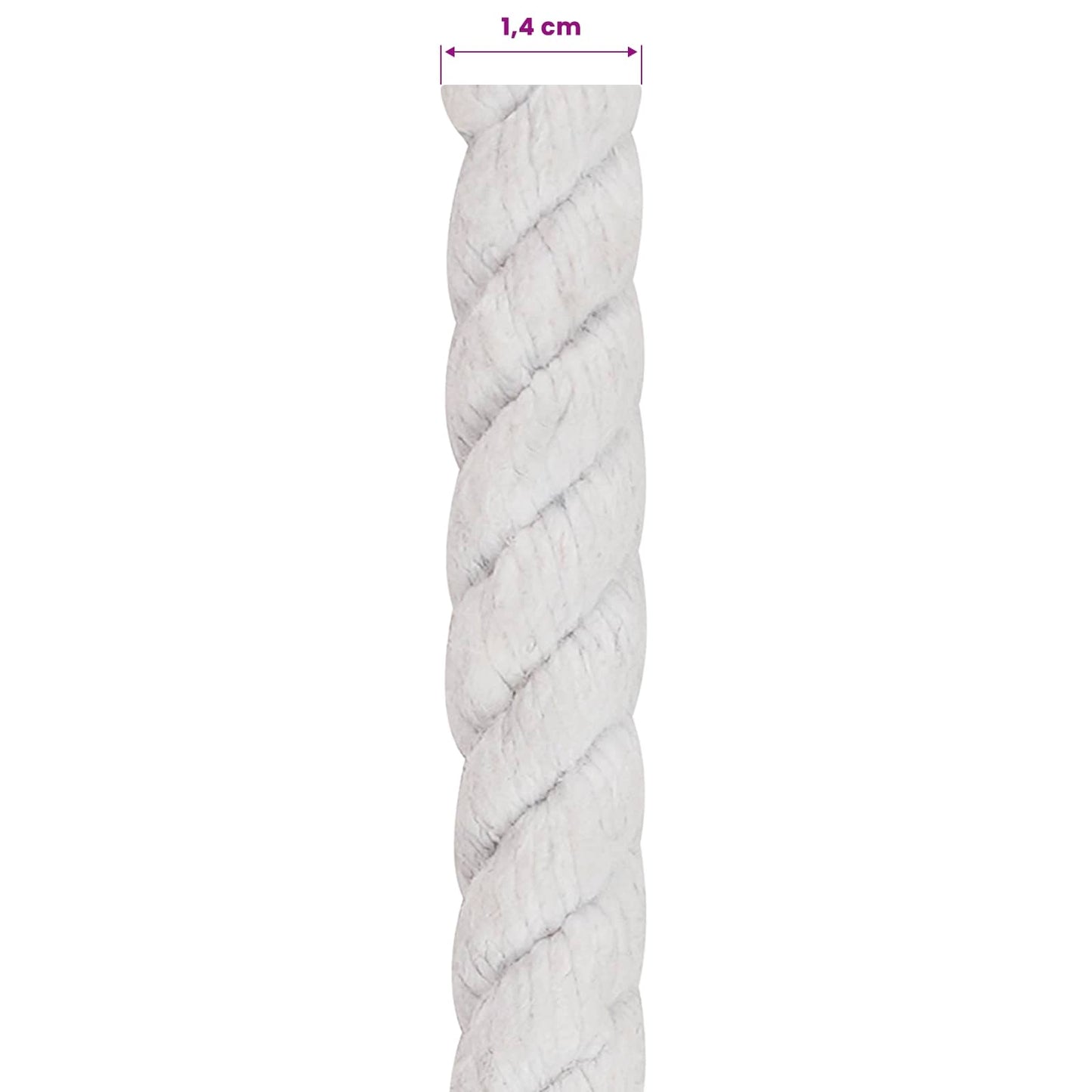Cotton Rope 14 mm 100 m White 100% Cotton