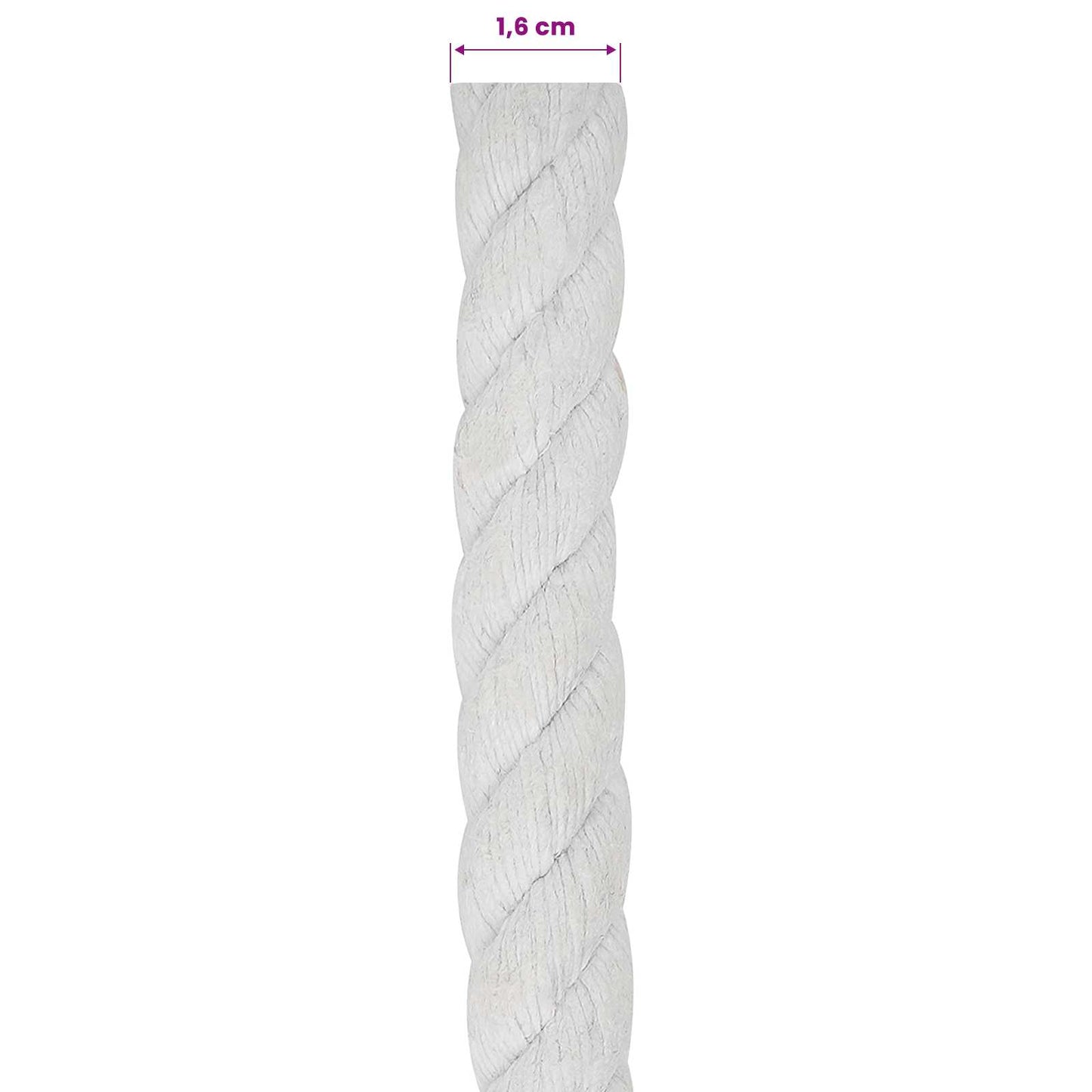 Cotton Rope 16 mm 50 m White 100% Cotton