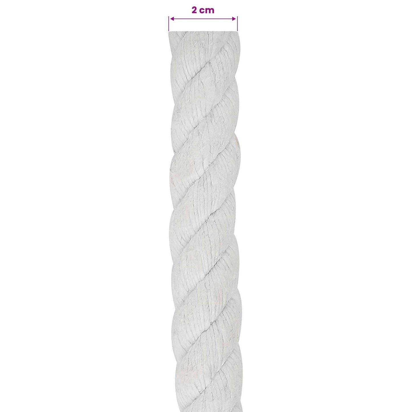 Cotton Rope 20 mm 100 m White 100% Cotton