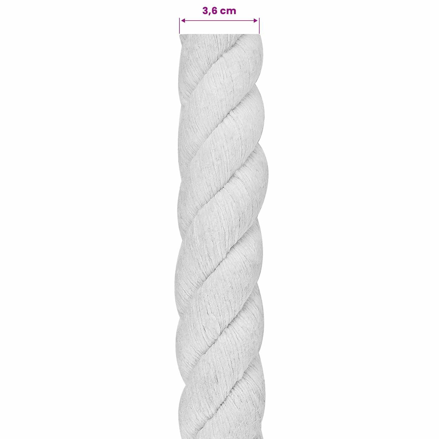 Cotton Rope 36 mm 5 m White 100% Cotton