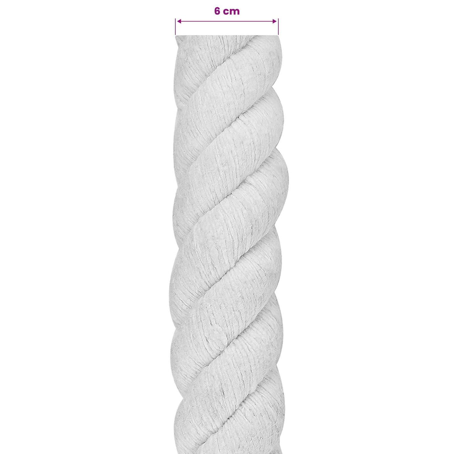 Cotton Rope 60 mm 10 m White 100% Cotton