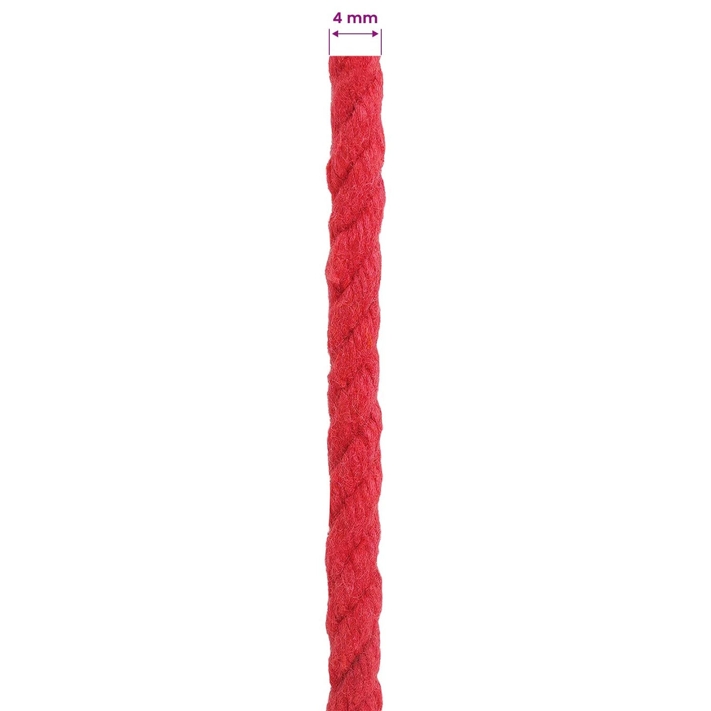 Cotton Twine 4 mm 500 m Red 100% Cotton