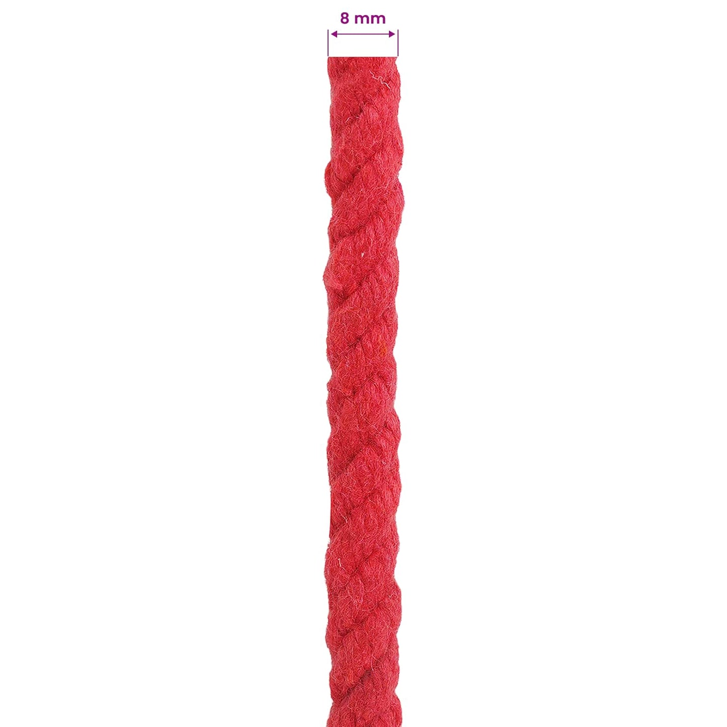 Cotton Rope 8 mm 100 m Red 100% Cotton