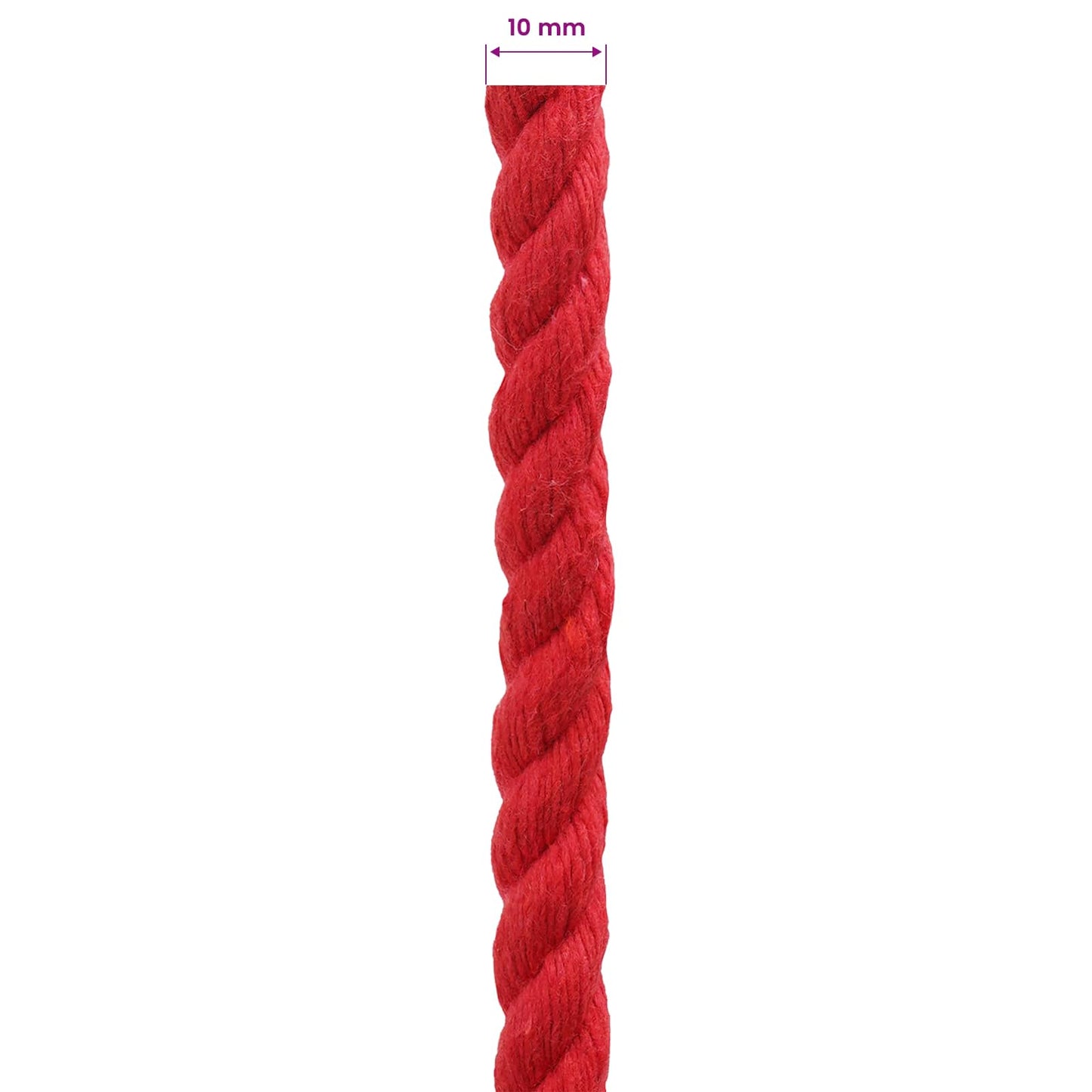 Cotton Rope 10 mm 250 m Red 100% Cotton