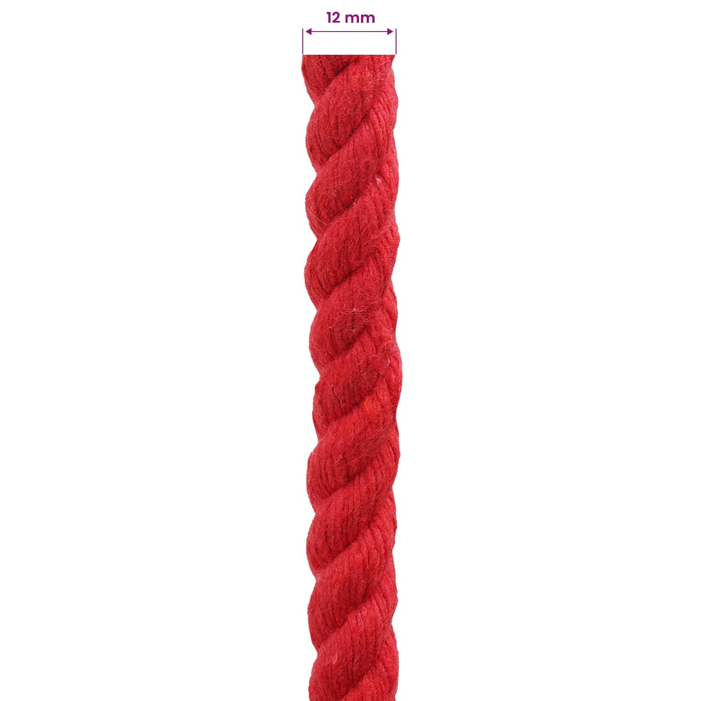 Cotton Rope 12 mm 100 m Red 100% Cotton