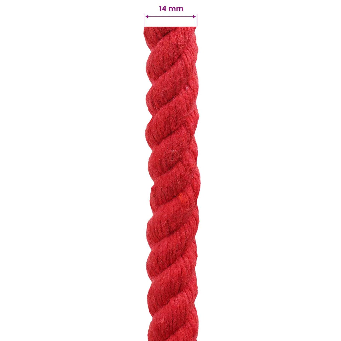 Cotton Rope 14 mm 50 m Red 100% Cotton