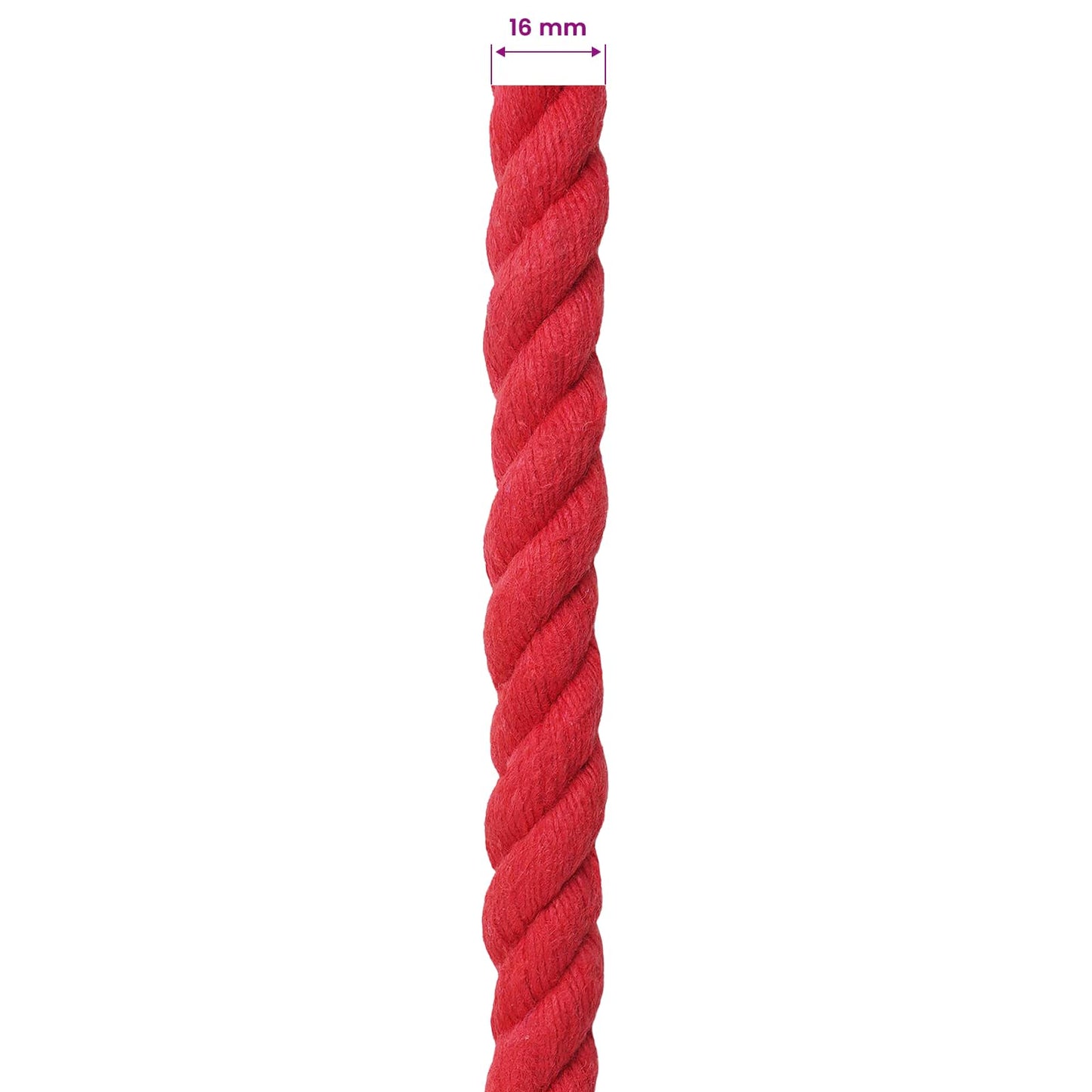 Cotton Rope 16 mm 100 m Red 100% Cotton