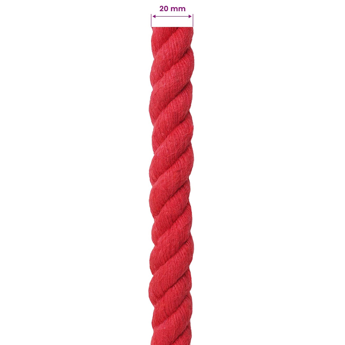 Cotton Rope 20 mm 100 m Red 100% Cotton