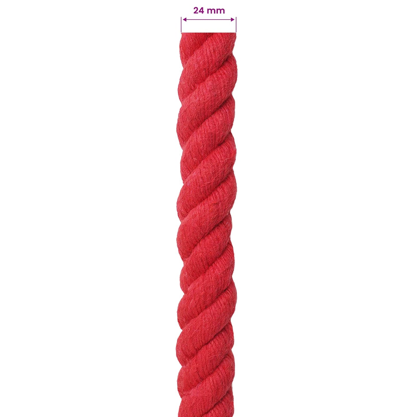 Cotton Rope 24 mm 50 m Red 100% Cotton
