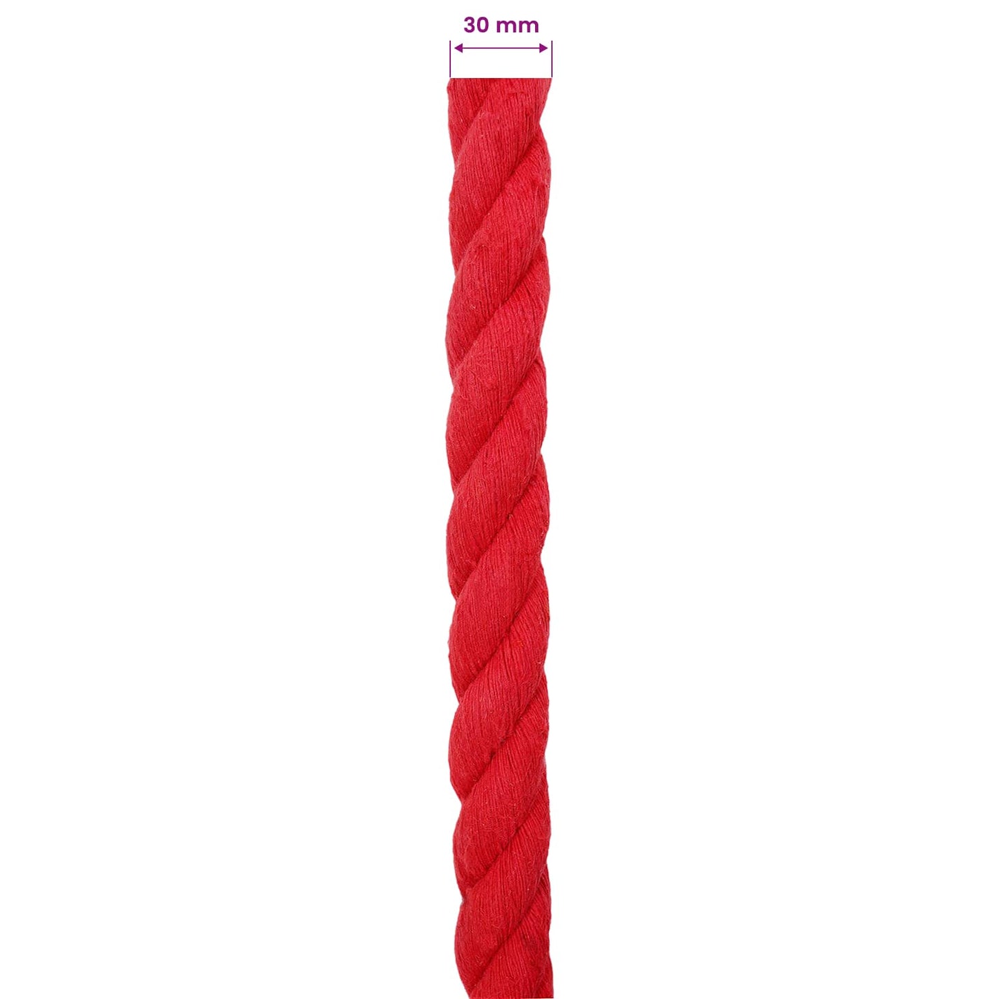 Cotton Rope 30 mm 50 m Red 100% Cotton