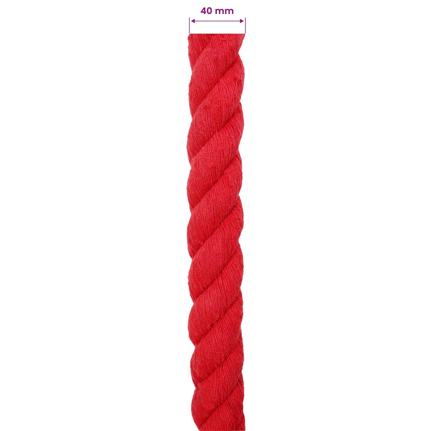 Cotton Rope 40 mm 5 m Red 100% Cotton