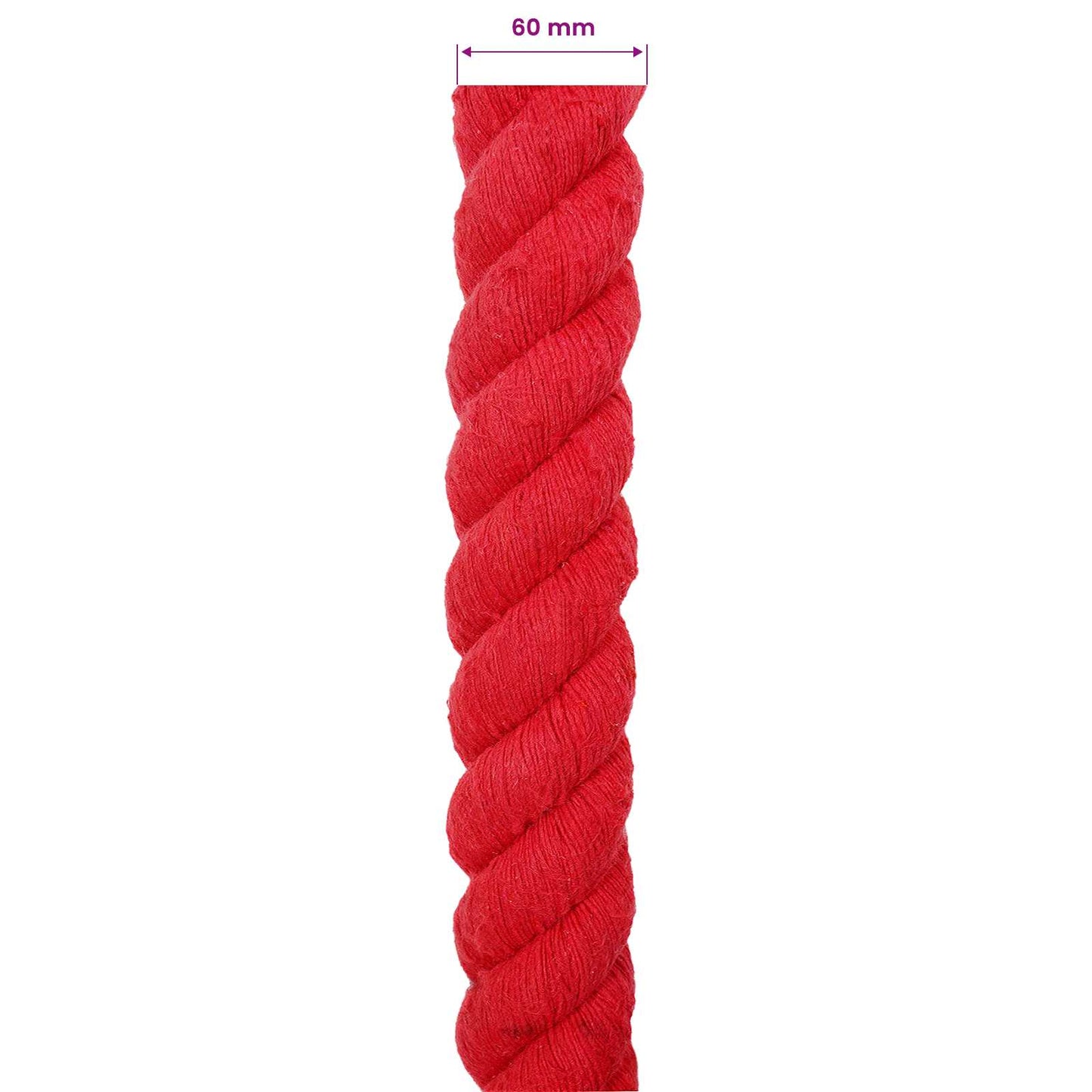 Cotton Rope 60 mm 5 m Red 100% Cotton