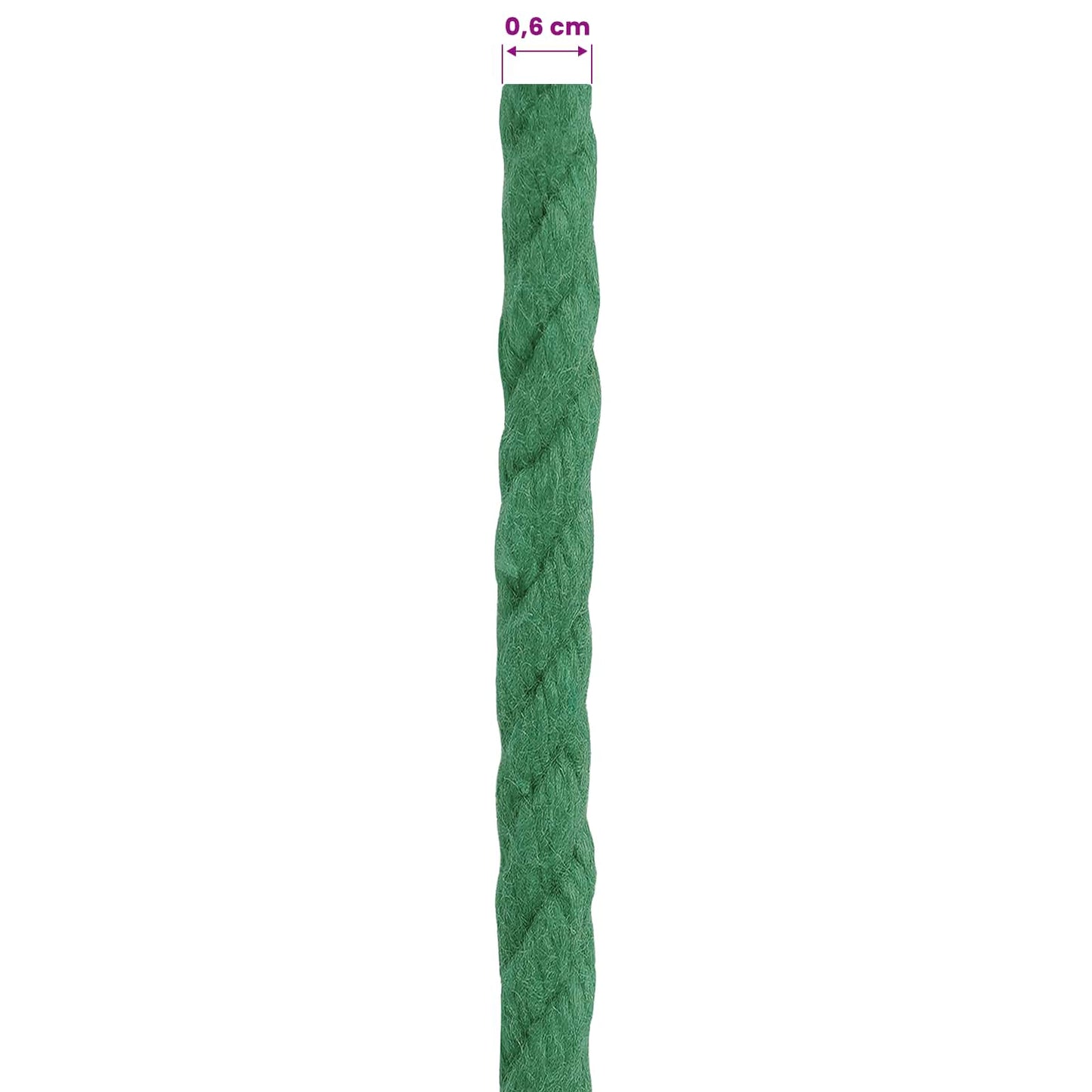 Cotton Rope 6 mm 100 m Green 100% Cotton