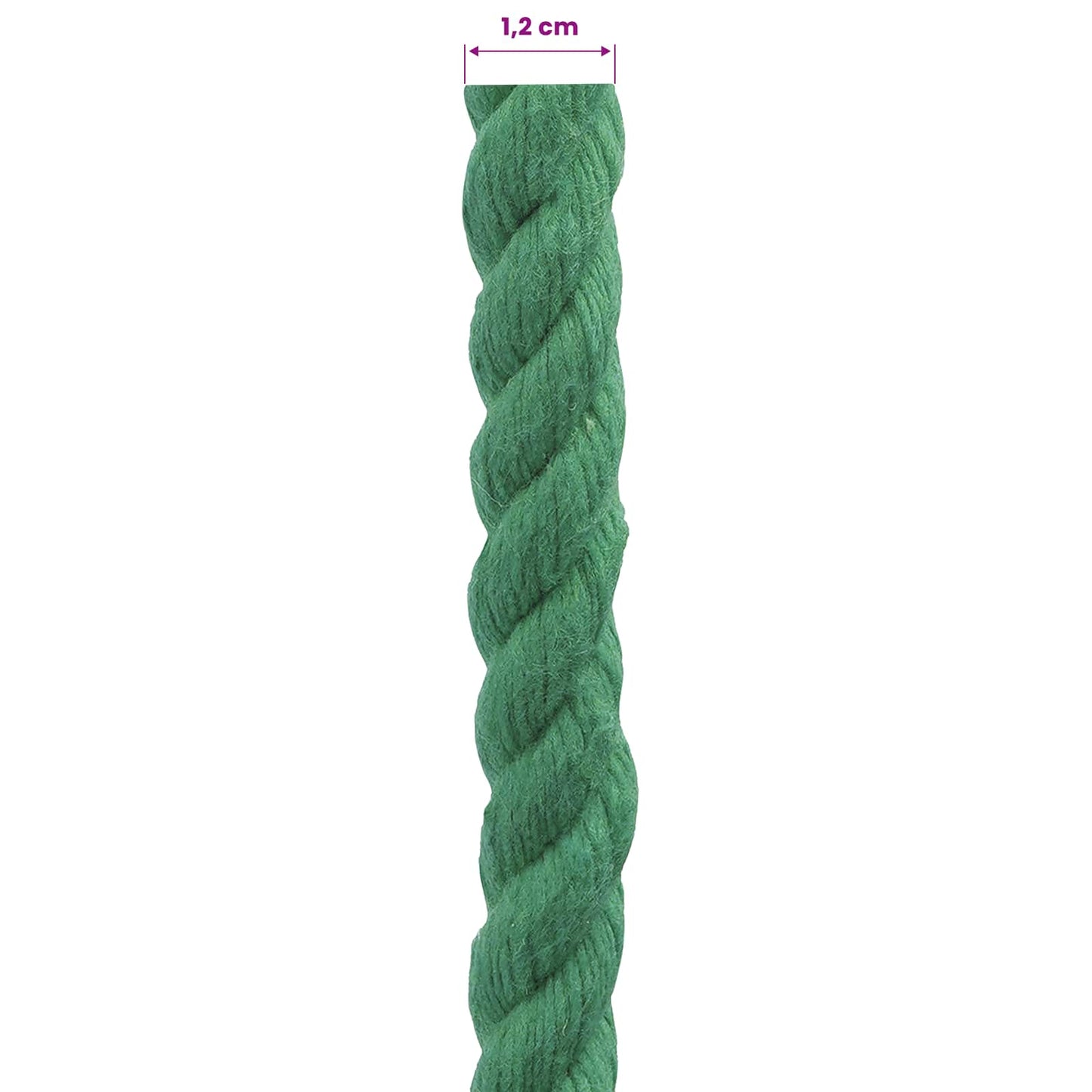 Cotton Rope 12 mm 100 m Green 100% Cotton