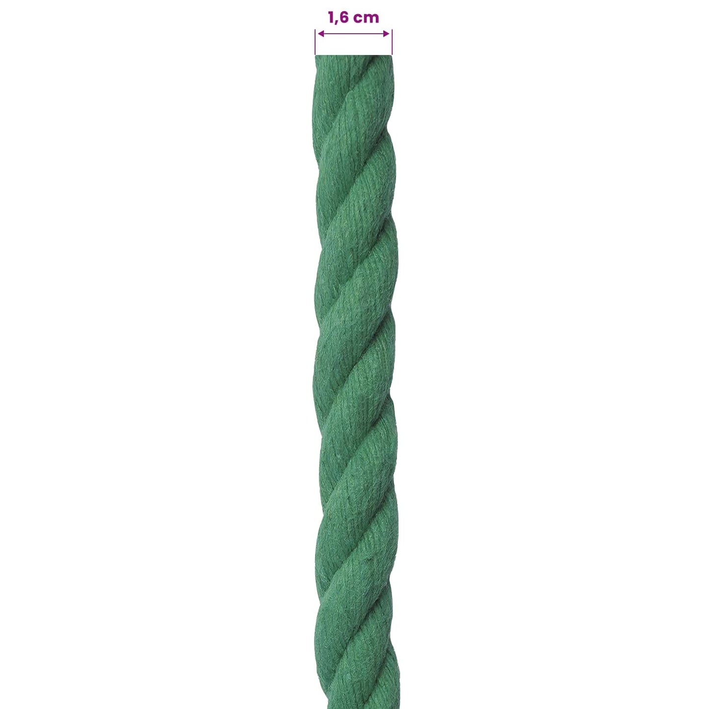 Cotton Rope 16 mm 100 m Green 100% Cotton