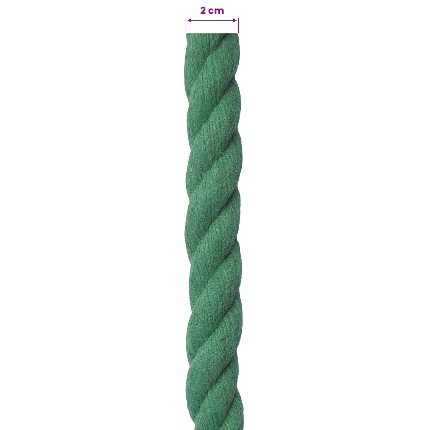 Cotton Rope 20 mm 25 m Green 100% Cotton