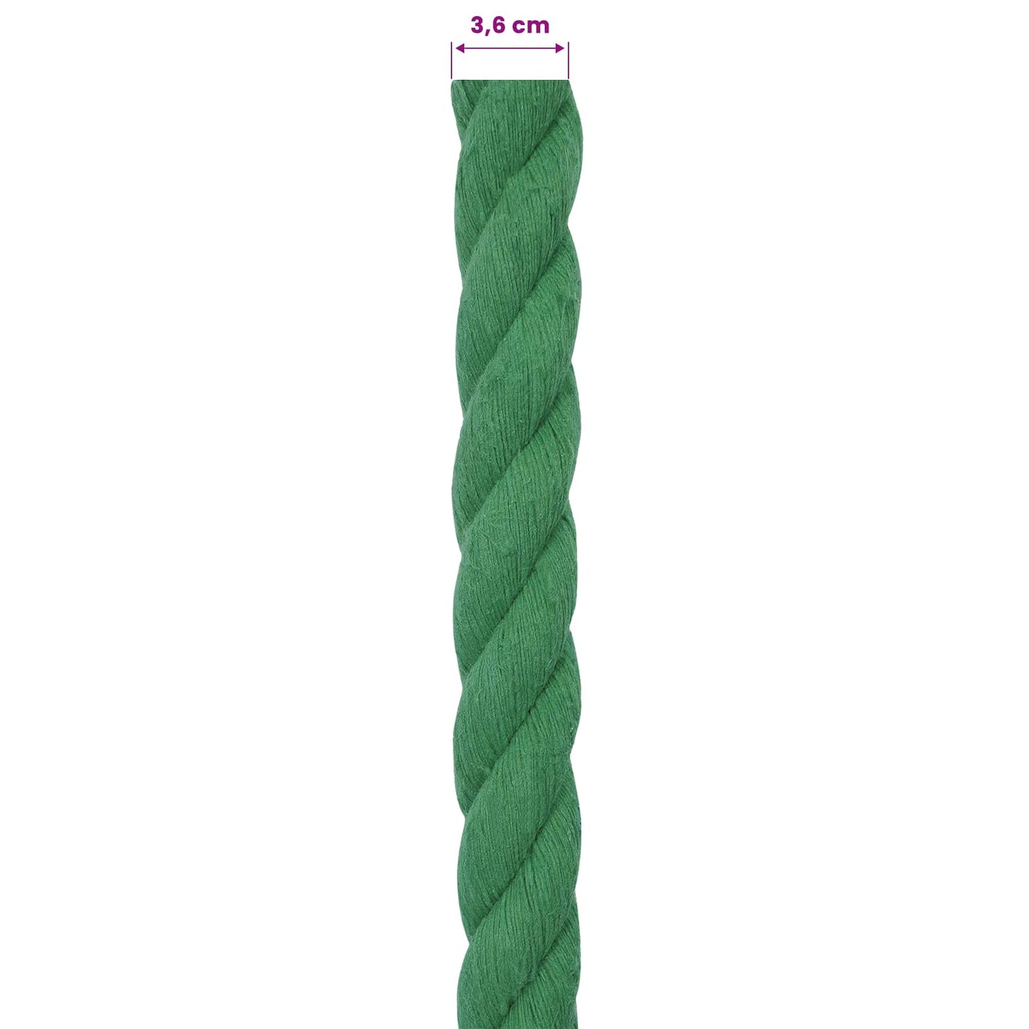 Cotton Rope 36 mm 25 m Green 100% Cotton