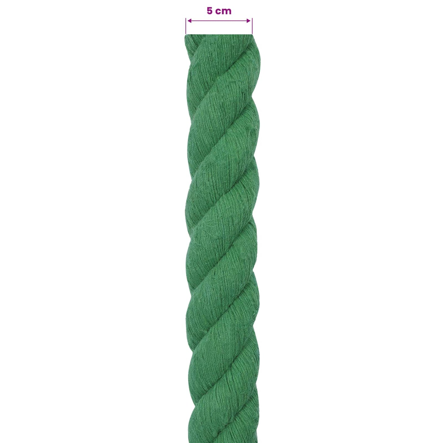 Cotton Rope 50 mm 10 m Green 100% Cotton