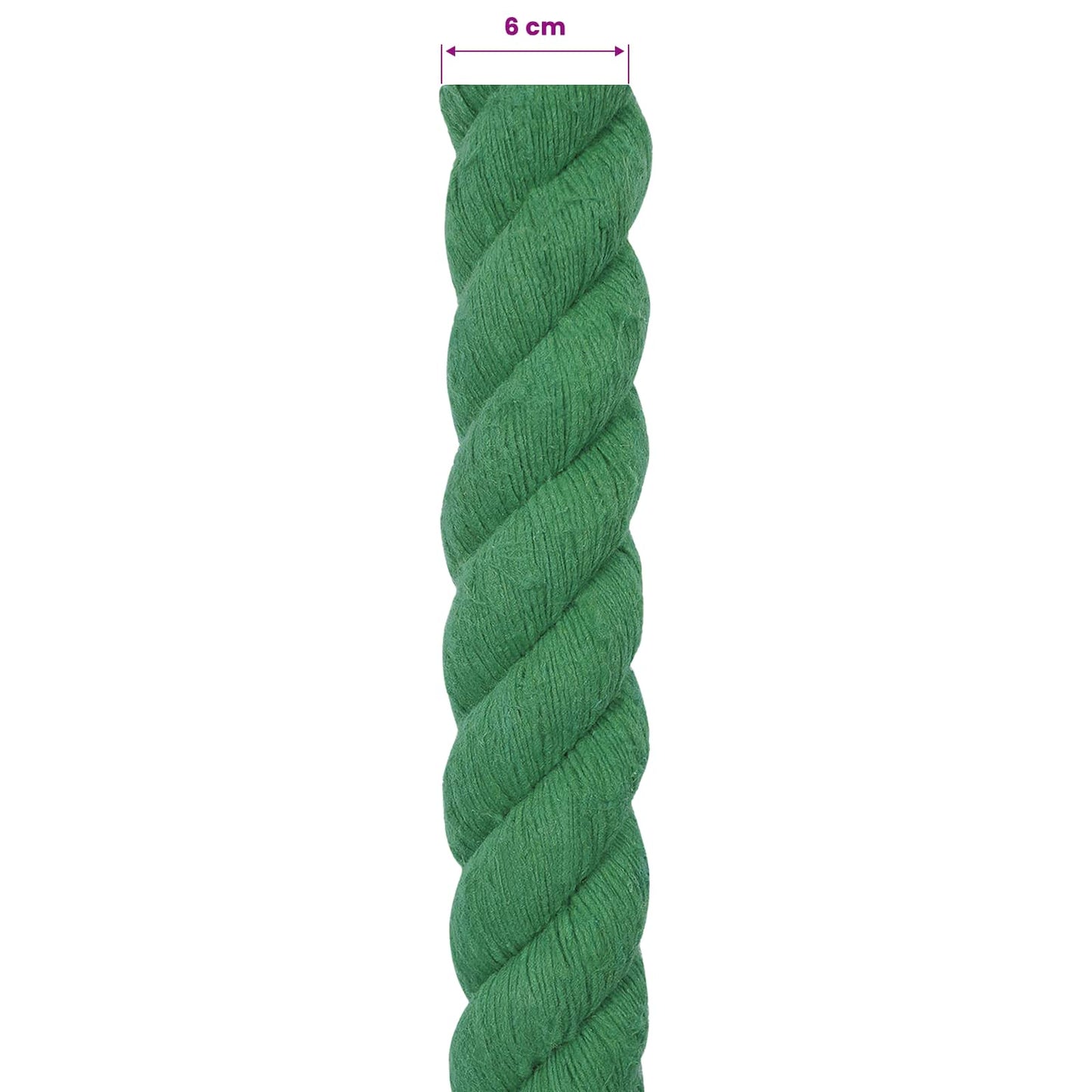Cotton Rope 60 mm 10 m Green 100% Cotton