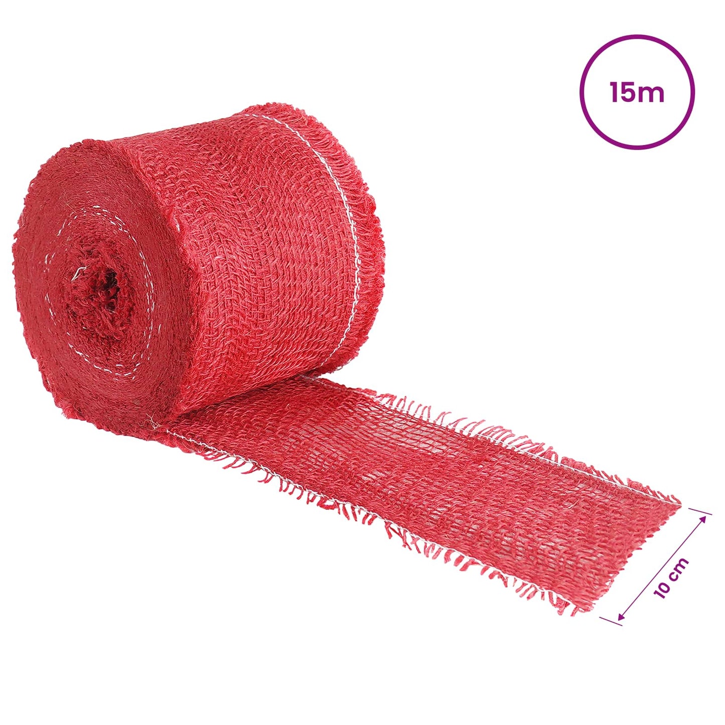 Jute Roll 10 x 1500 cm Red
