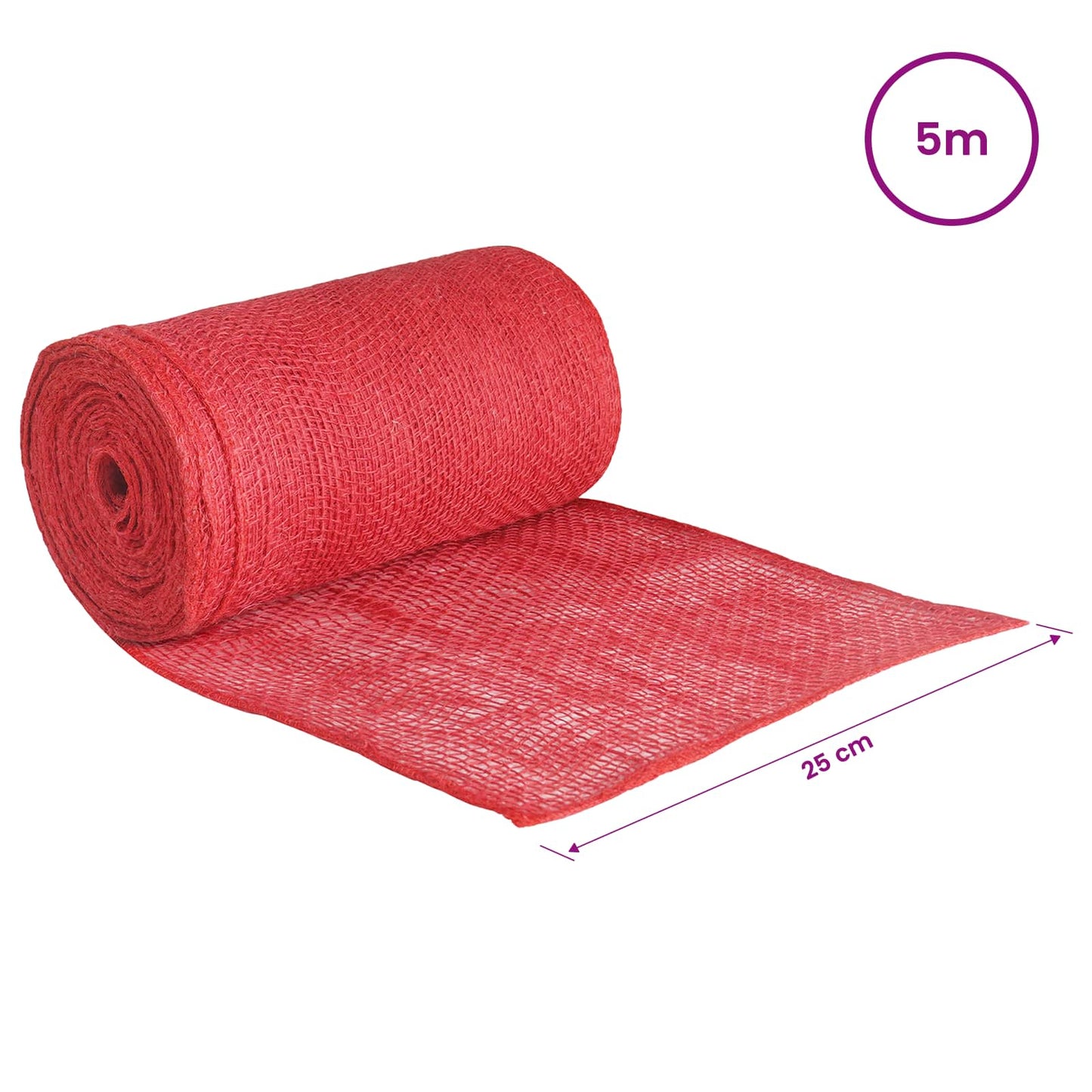 Jute Roll 25 x 500 cm Red