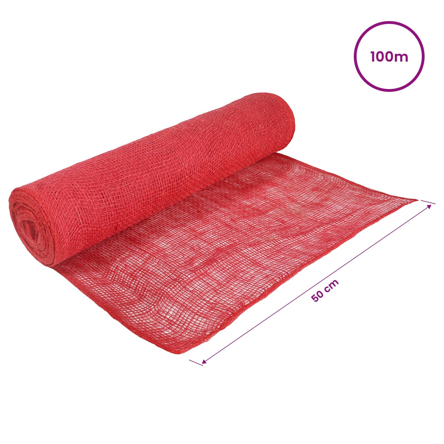 Jute Roll 50 x 10000 cm Red