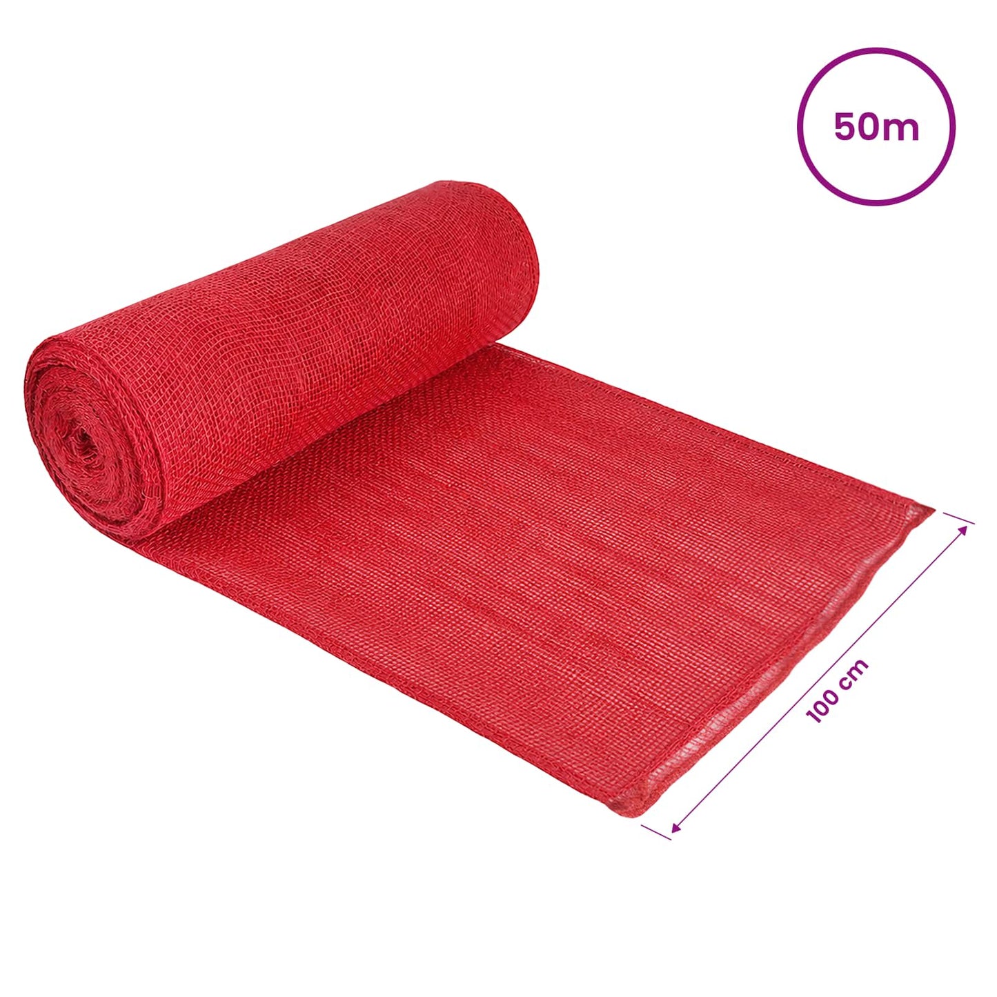 Jute Roll 100 x 5000 cm Red
