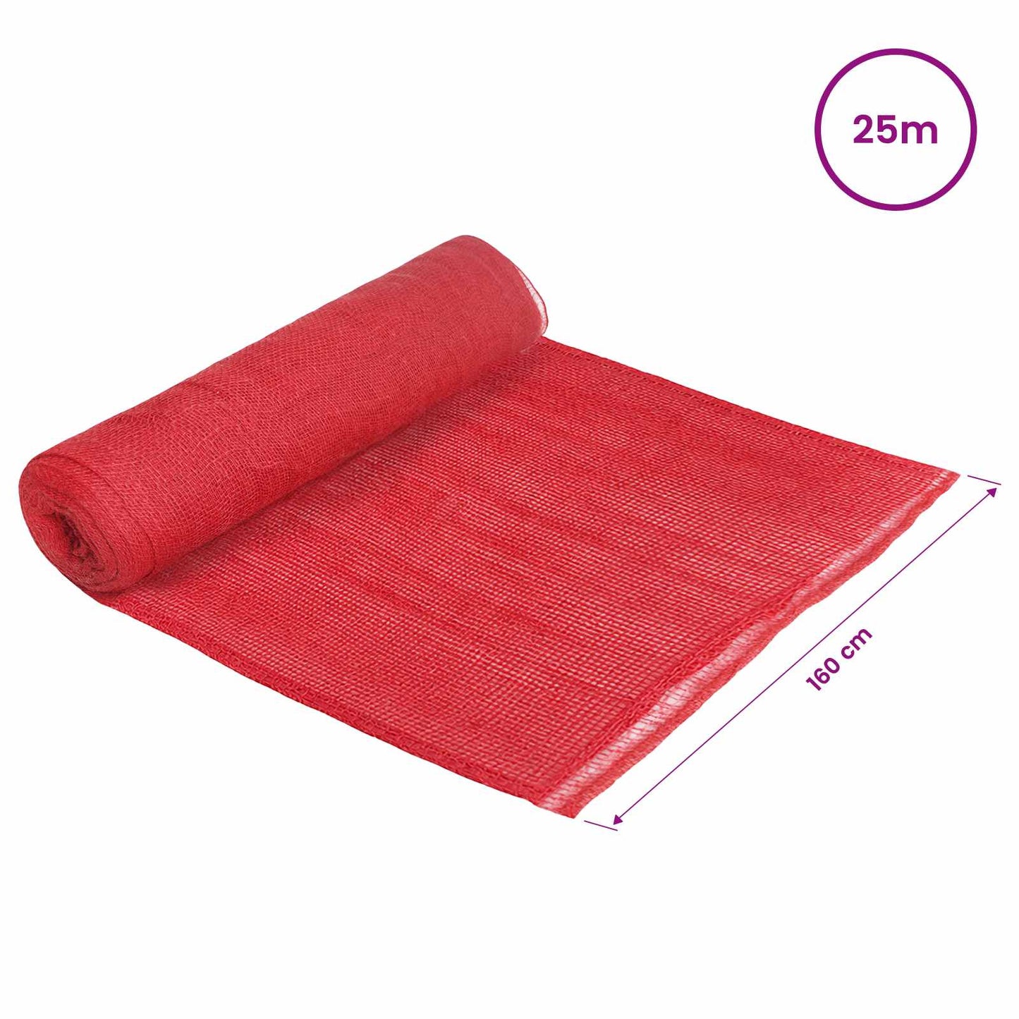 Jute Roll 160 x 2500 cm Red