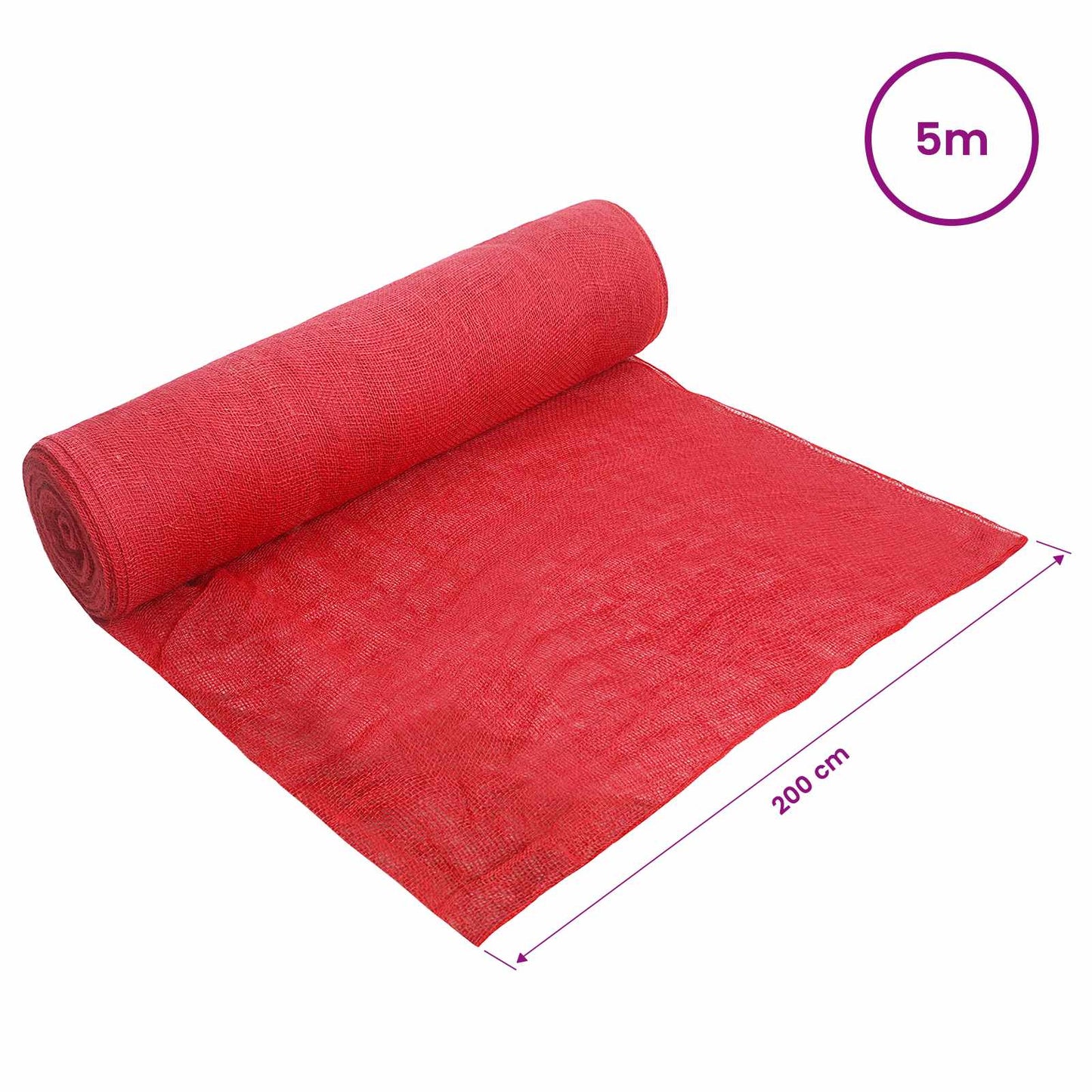 Jute Roll 200 x 500 cm Red