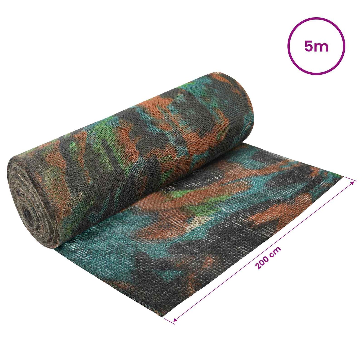 Jute Roll 200 x 500 cm Camouflage