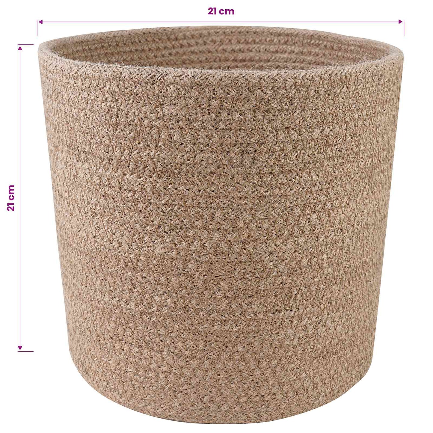 Plant Pot Set 2 pcs Natural Ø 21 x 21 cm 100% Tossa Jute