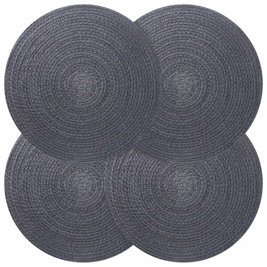 Jute Placemets 4 pcs Dark grey 100% Tossa Jute