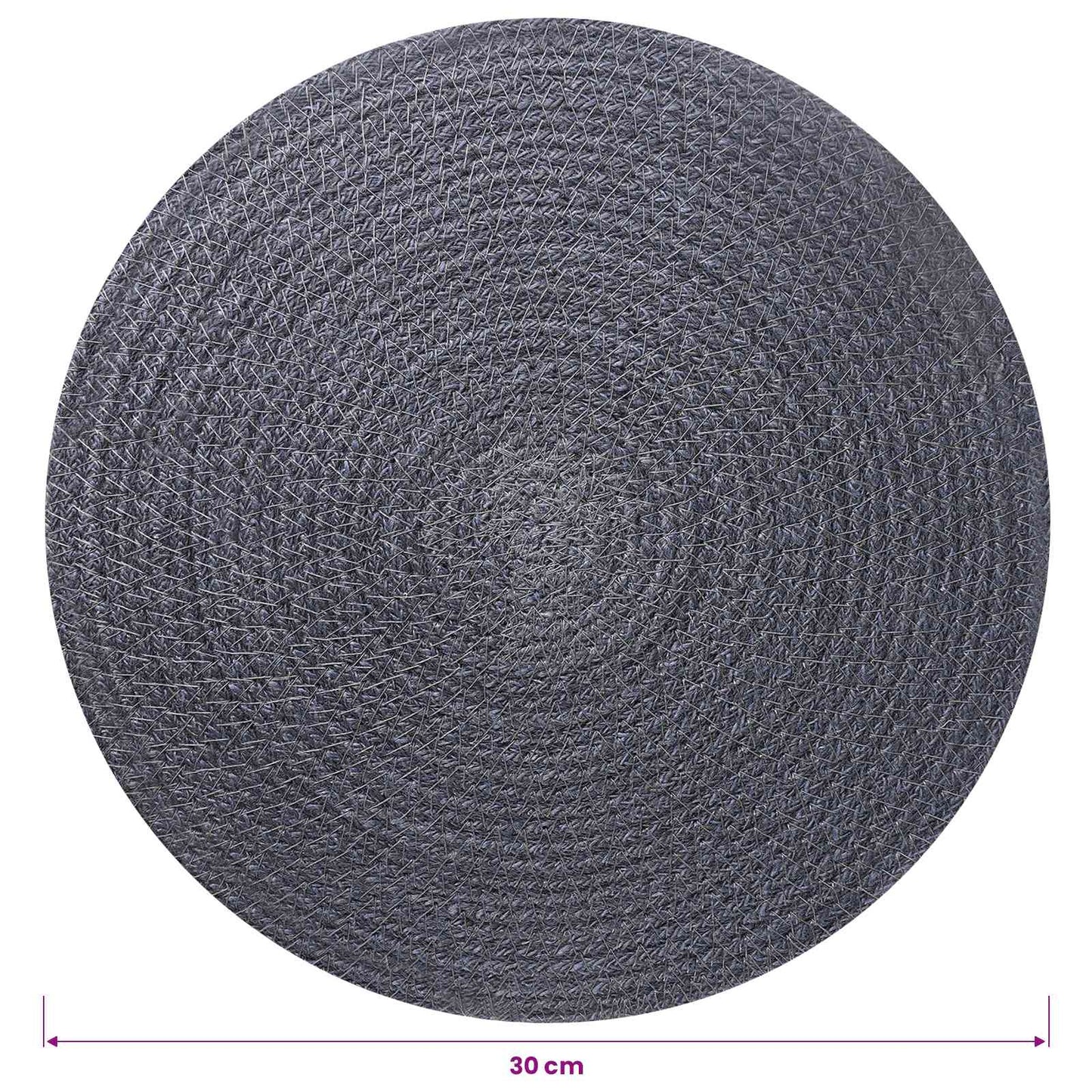 Jute Placemets 12 pcs Dark grey 100% Tossa Jute