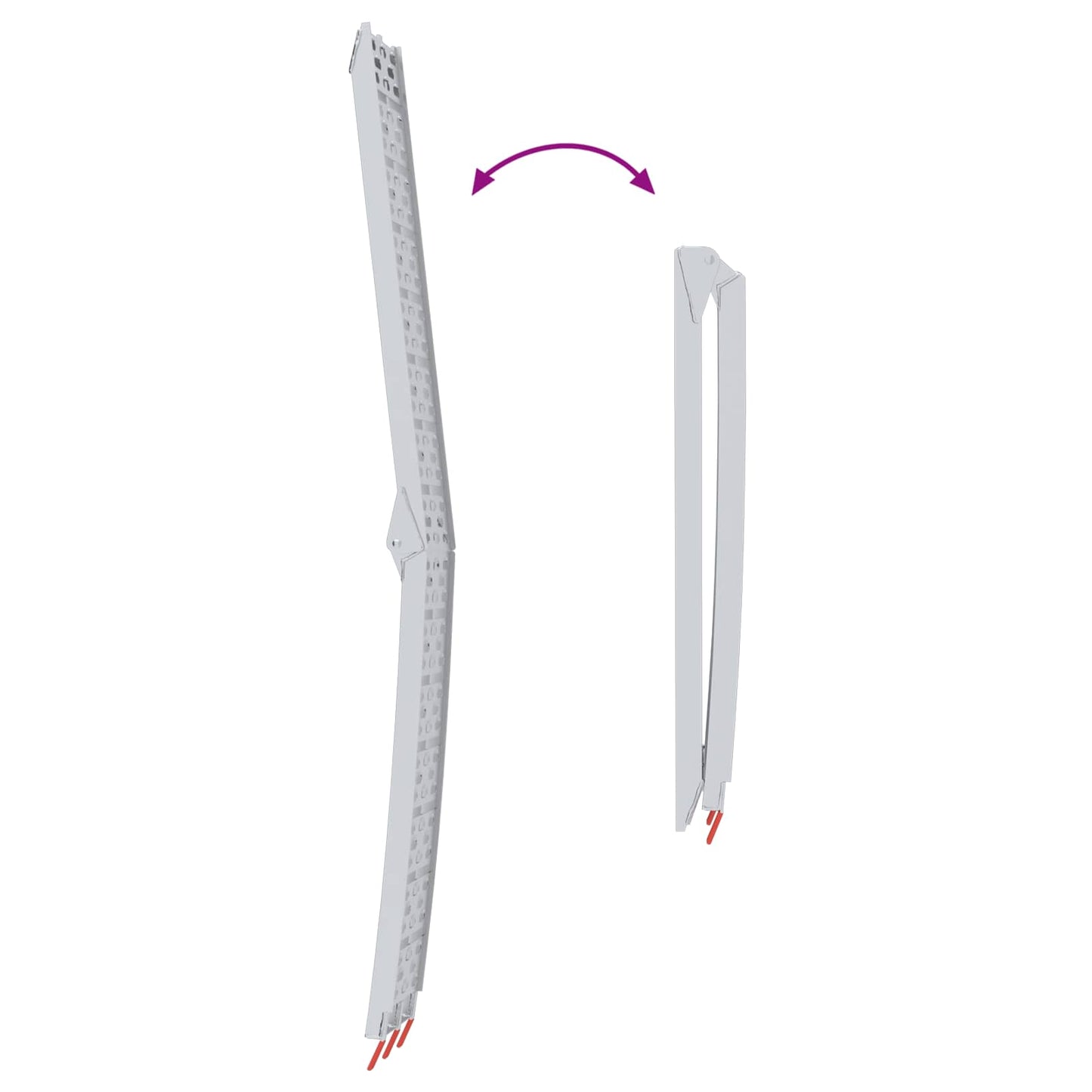 Foldable Motorcycle Ramp 340 kg per ramp 2 pcs Silver Aluminium