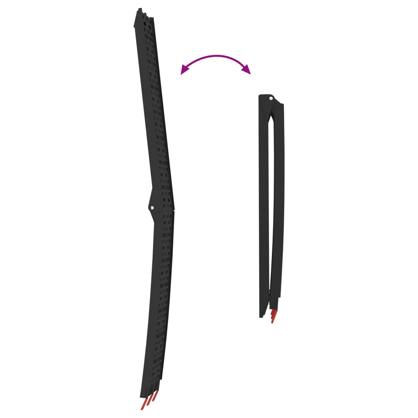 Foldable Motorcycle Ramp 340 kg per ramp 2 pcs Black