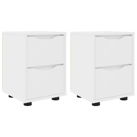 Bedside Tables 2 pcs White 30.5 x 30 x 43 cm Engineered Wood