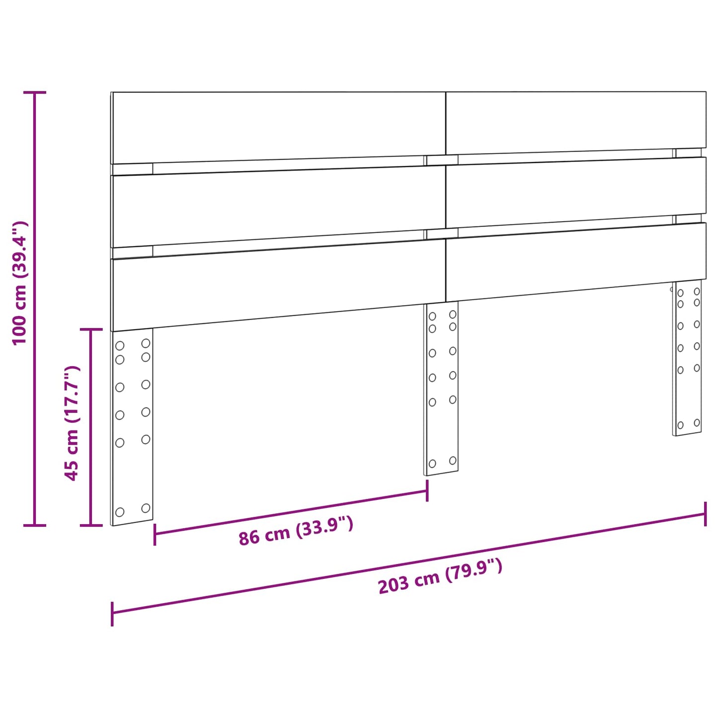 Headboard Grey Sonoma Engineered Wood