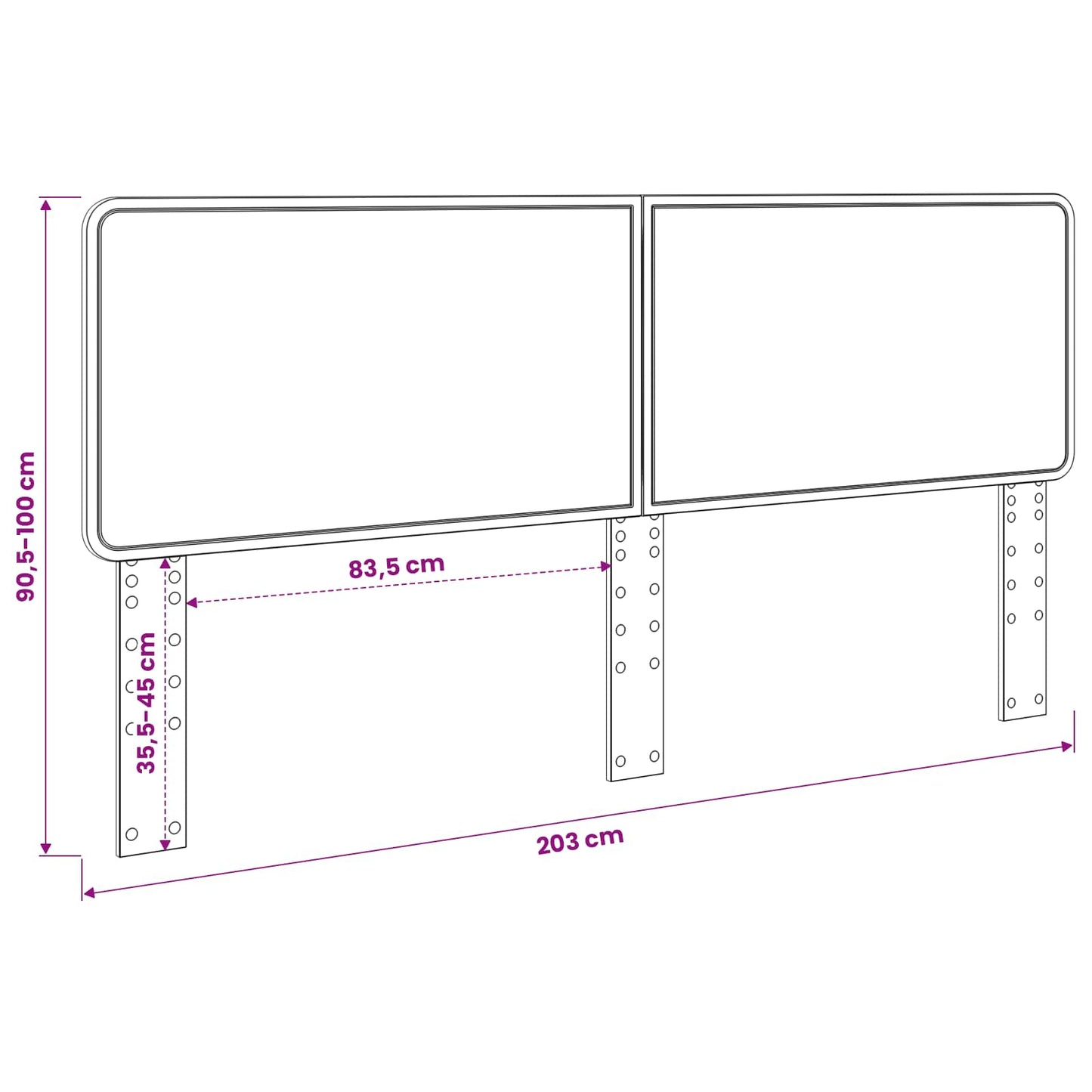Headboard Gloss White Engineered wood