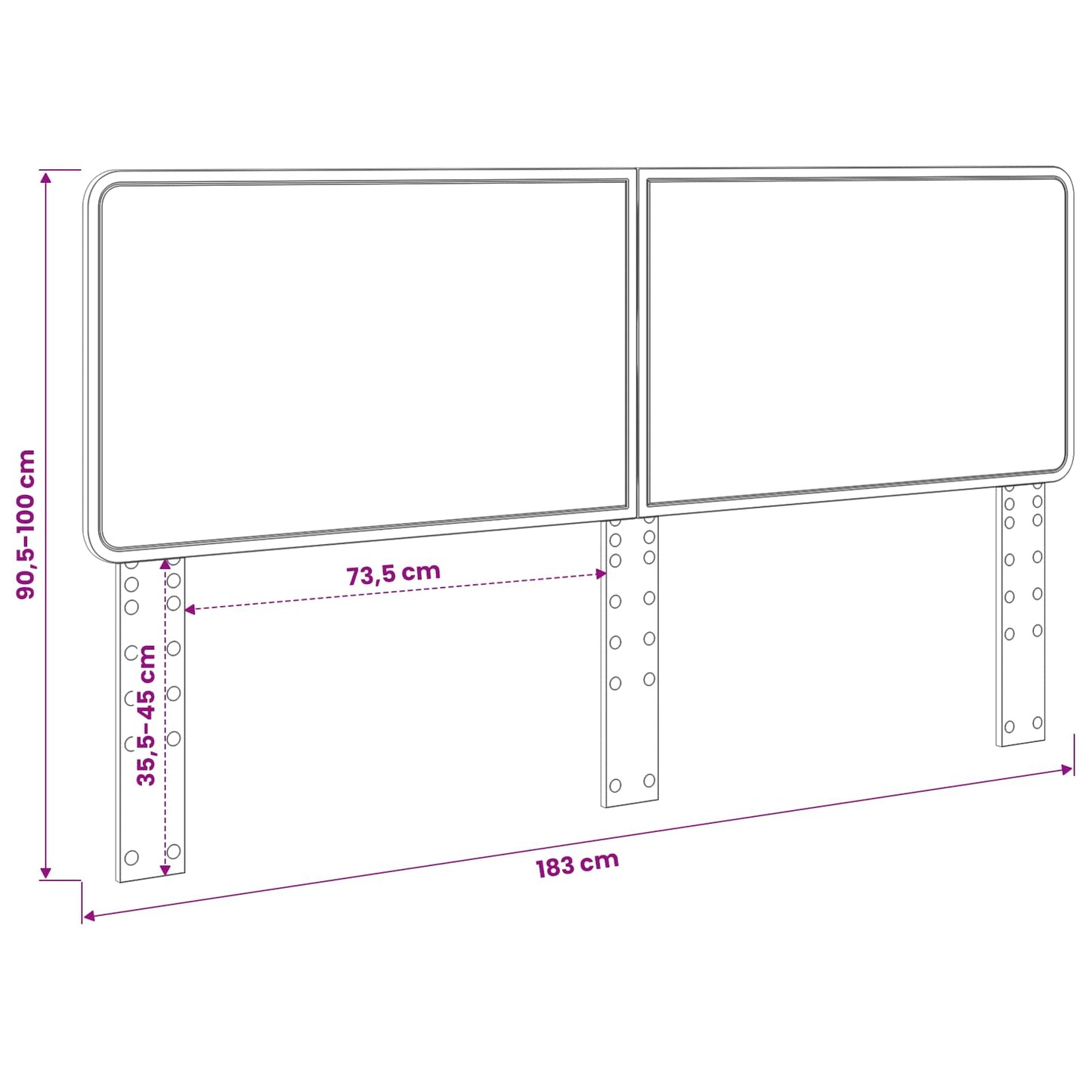 Headboard Gloss White Engineered wood