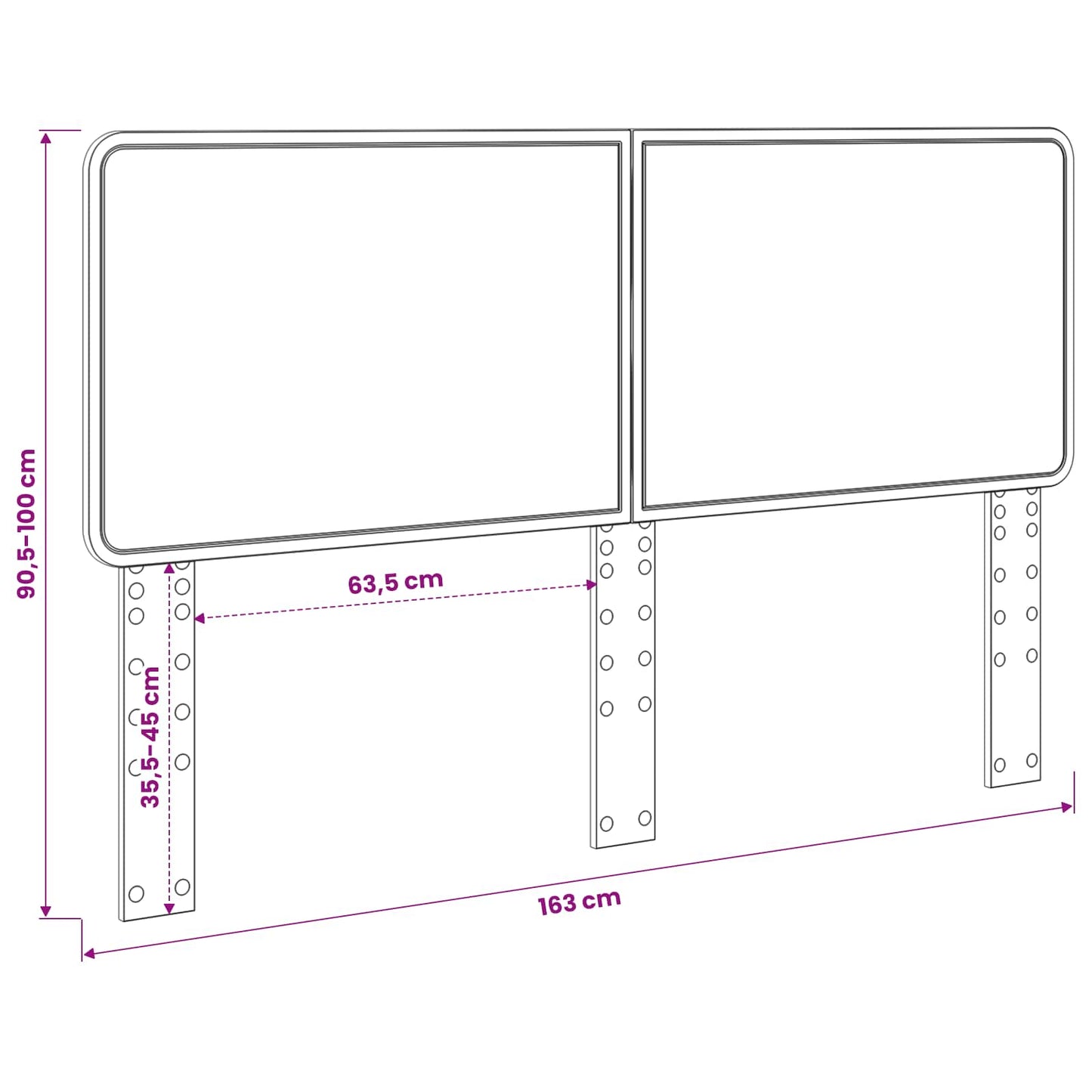 Headboard Concrete Grey Engineered wood