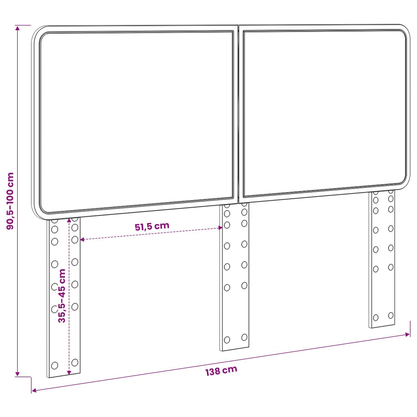 Headboard Gloss White Engineered wood