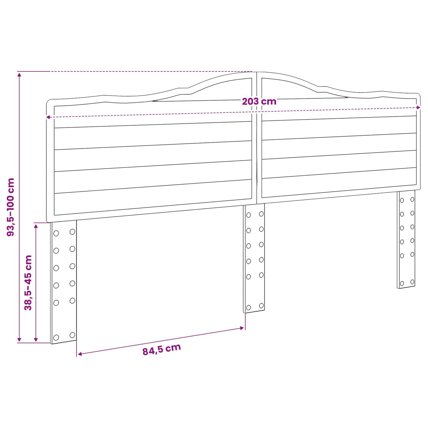 Headboard Black Oak Engineered wood