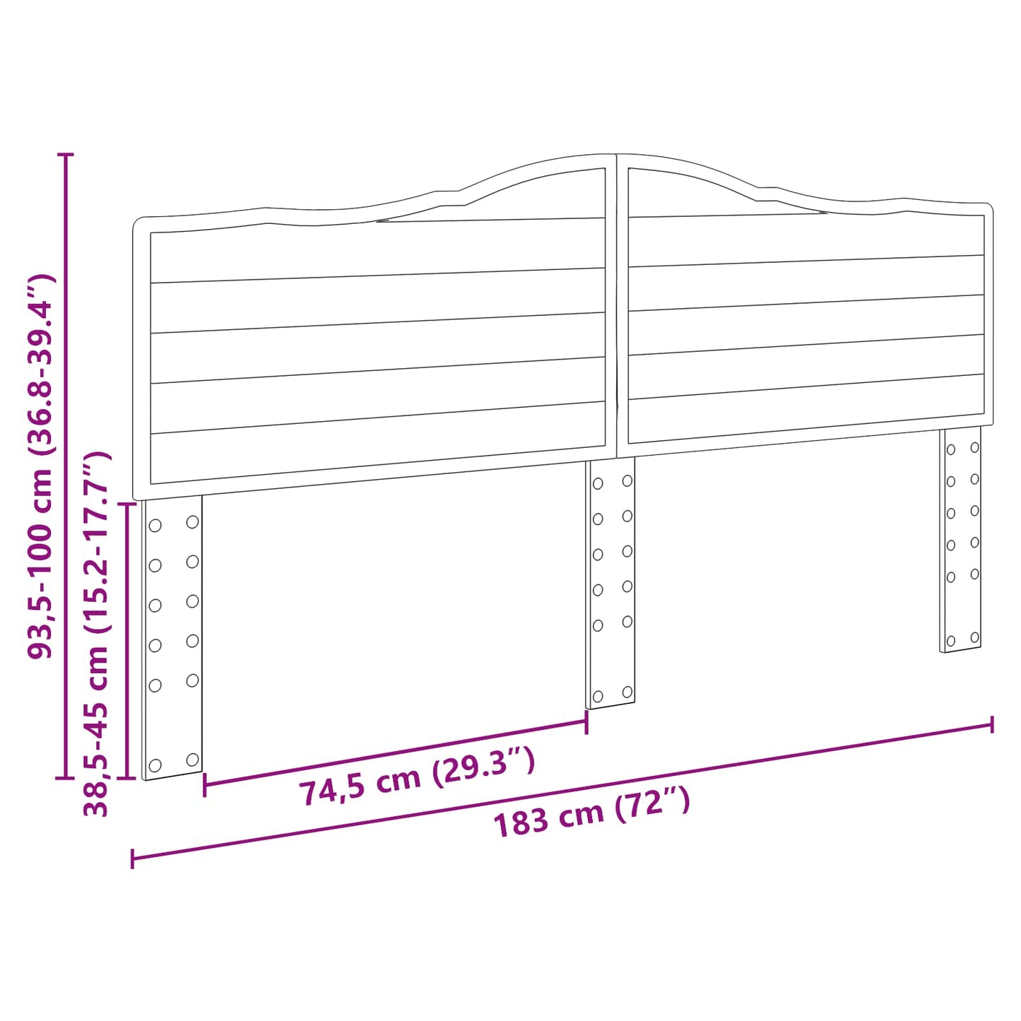 Headboard Brown Oak Engineered wood