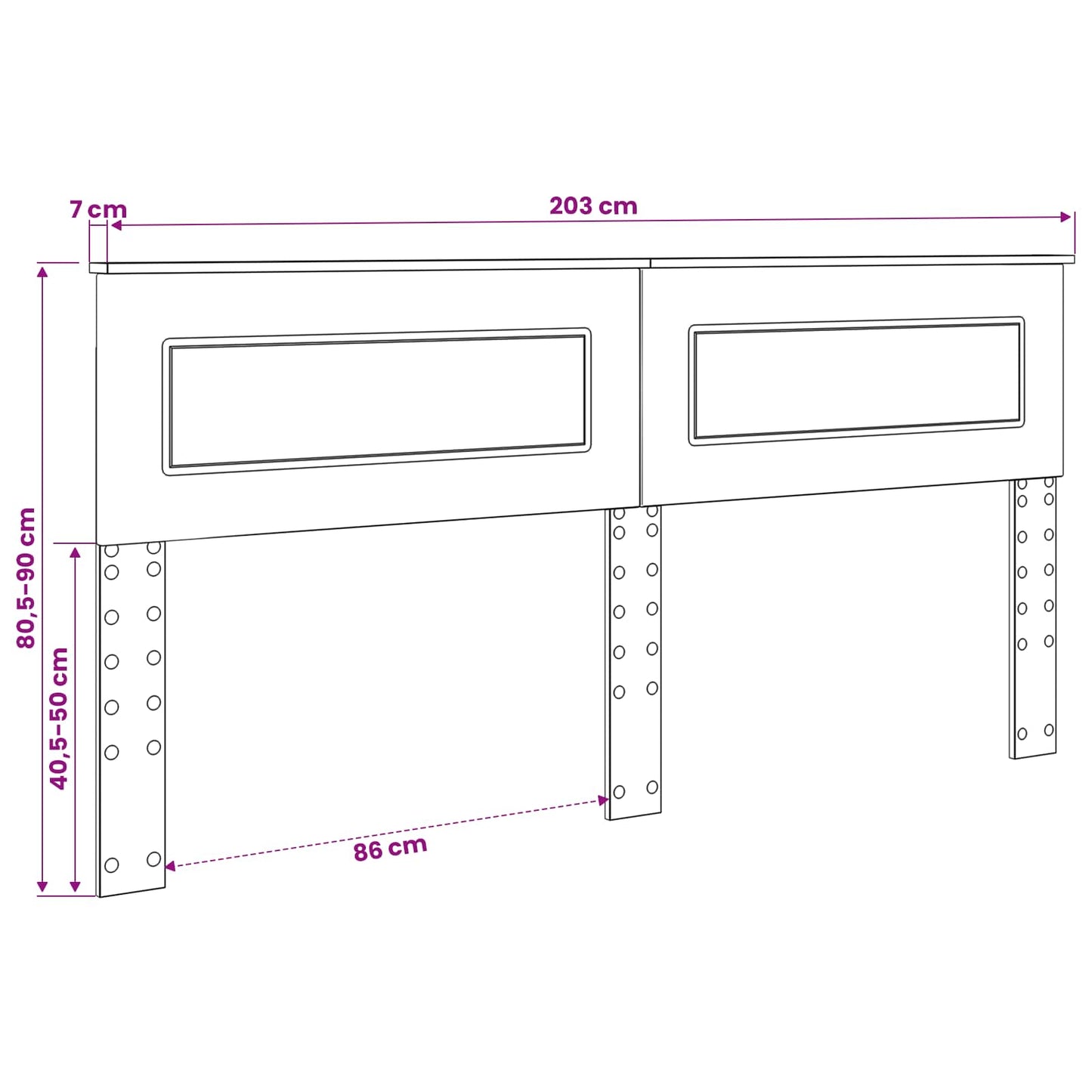 Headboard Artisan Oak Engineered wood