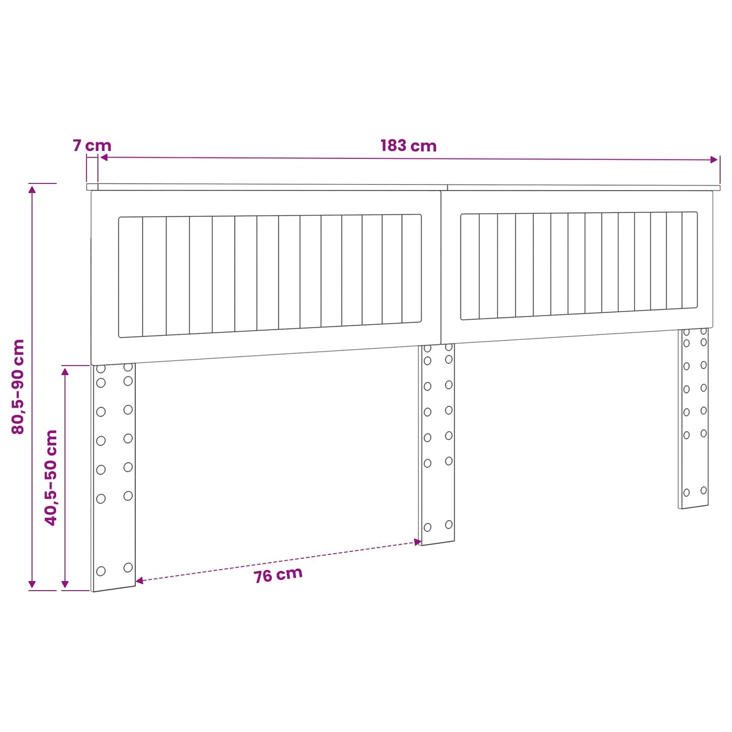 Headboard Black Oak Engineered wood