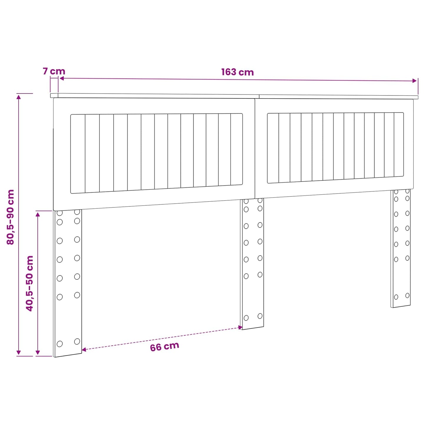 Headboard Grey Sonoma Engineered wood